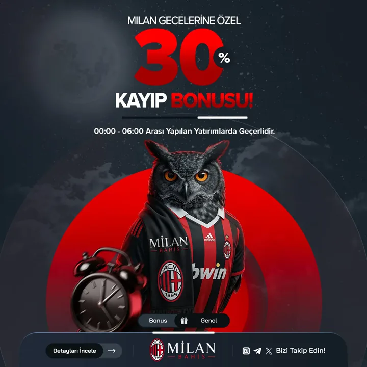 MilanBahis %30 gece kayıp bonusu kampanyası
